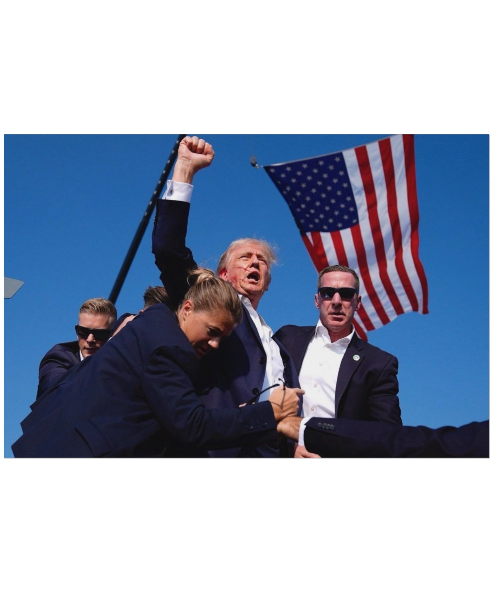 Trump Standing Strong Poster - A Tribute to American Resilience